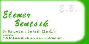 elemer bentsik business card